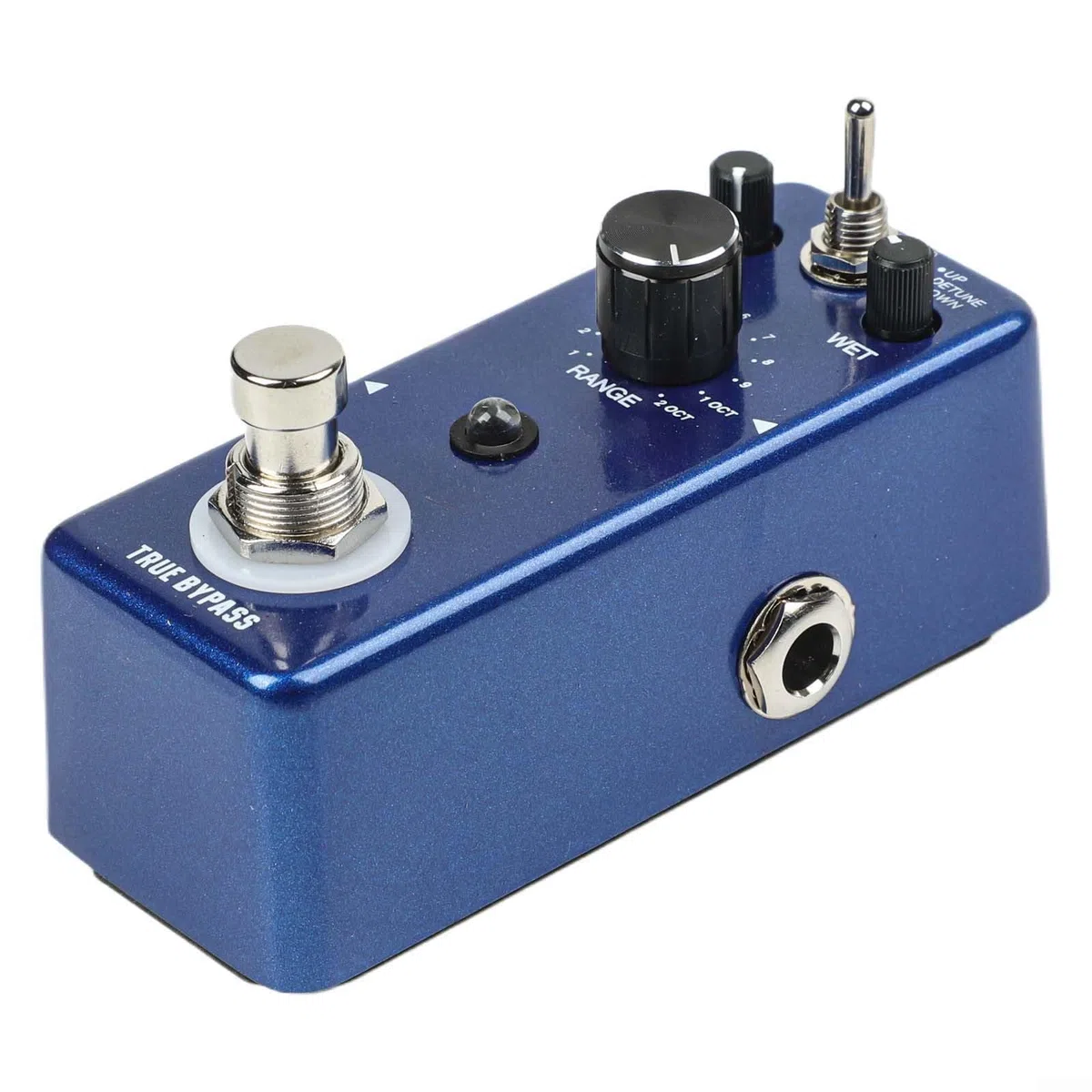Rowin LEF-3807 Gitarren-Harmonizer-Pedal, digitaler Pitch-Shifter-Effekt mit Detune-Modus, polyphoner Stimmenchorus, True Bypass, Zinklegierung, Gehäuse für E-Gitarre, Blau