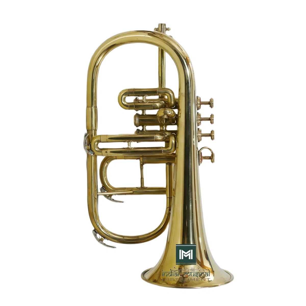 IMI Flügelhorn 4 Ventil BB Pitch Premium Qualität inkl. Mundstück und Tragetasche (Goldmessing)