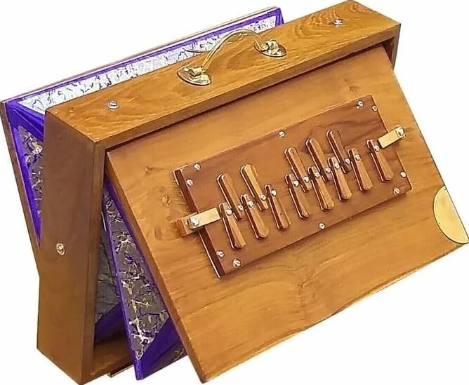 Shruti Box Musikinstrument, Teakholz Swar Peti, Shruti Box für Yoga, Gesang (440 Hz, Größe: 38,1 x 25,4 x 7,6 cm)