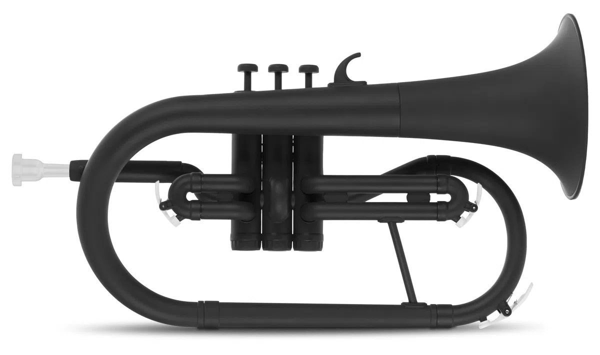 Classic Cantabile MardiBrass ABS Kunststoff Flügelhorn - Perinet-Ventile - 600g leicht - Bohrung: 11,5 mm - inkl. Mundstück und Gigbag - matt-schwarz