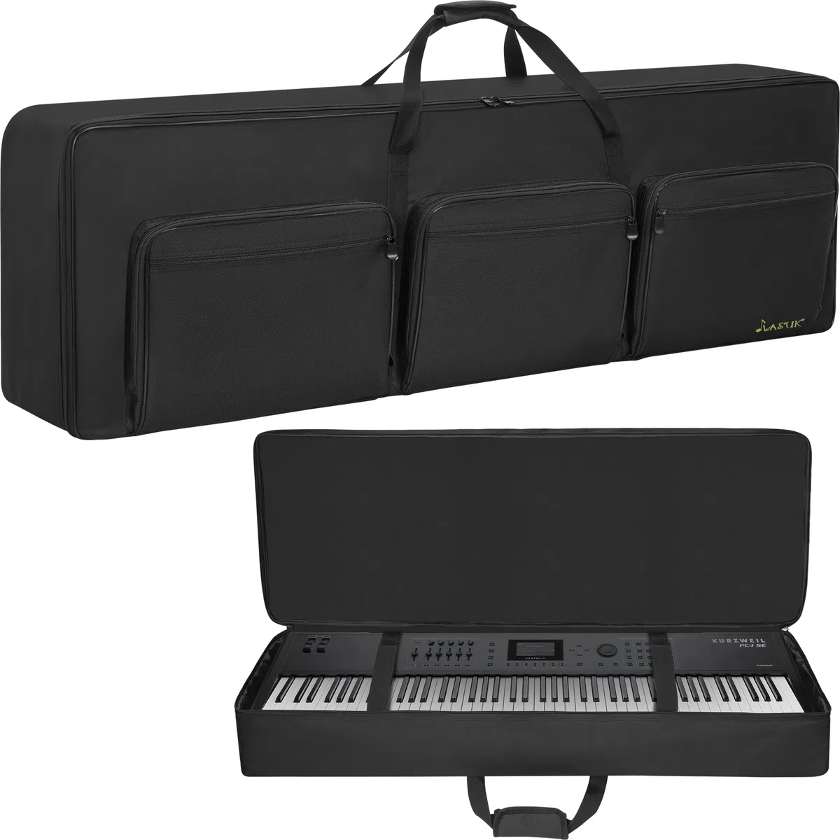 88 Key Keyboard Tasche, Robuste 600D Oxford Keyboardtasche mit 10 mm Polsterung, Griffen und Schultergurten für Digitales E-Piano (146x45.7x20.3CM)
