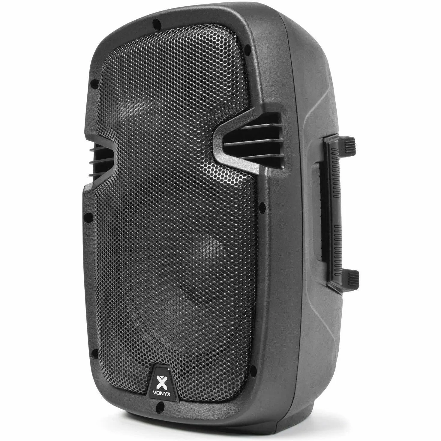 Vonyx SPJ-800A - PA Aktiv Lautsprecher, 200 Watt, 8 Zoll High End Aktiv Speaker, DMX, Cinch, mit Tophat & Transport-Rollen, Fernbedienung, Monitor Boxen, Karaoke - Schwarz