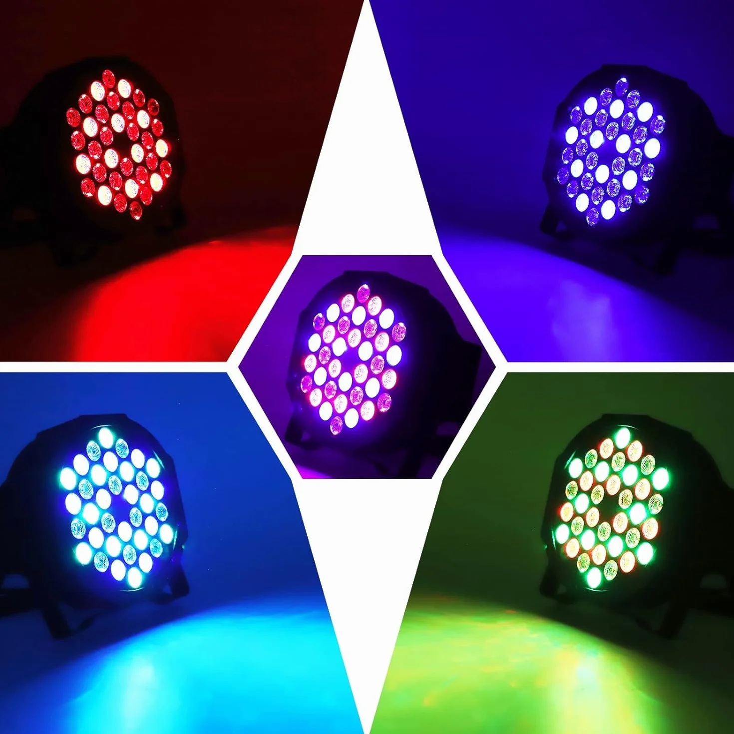 U`King 8PCS LED Par Strahler mit 2PCS Tasche und DMX Controller, RGB Bühnenlicht Partylicht mit Fernbedienung, Discolicht Effektstrahler Beleuchtung für Stage DJ Party Show Bar Halloween Weihnachten