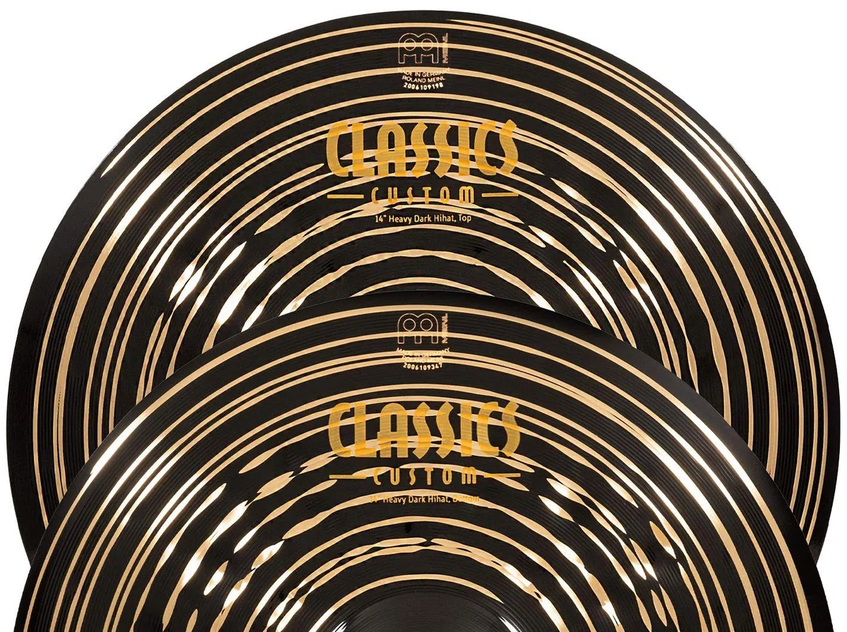 Meinl Classics Custom Dark Heavy HiHat 14" - HiHat | Becken für Schlagzeug, B12 Bronze