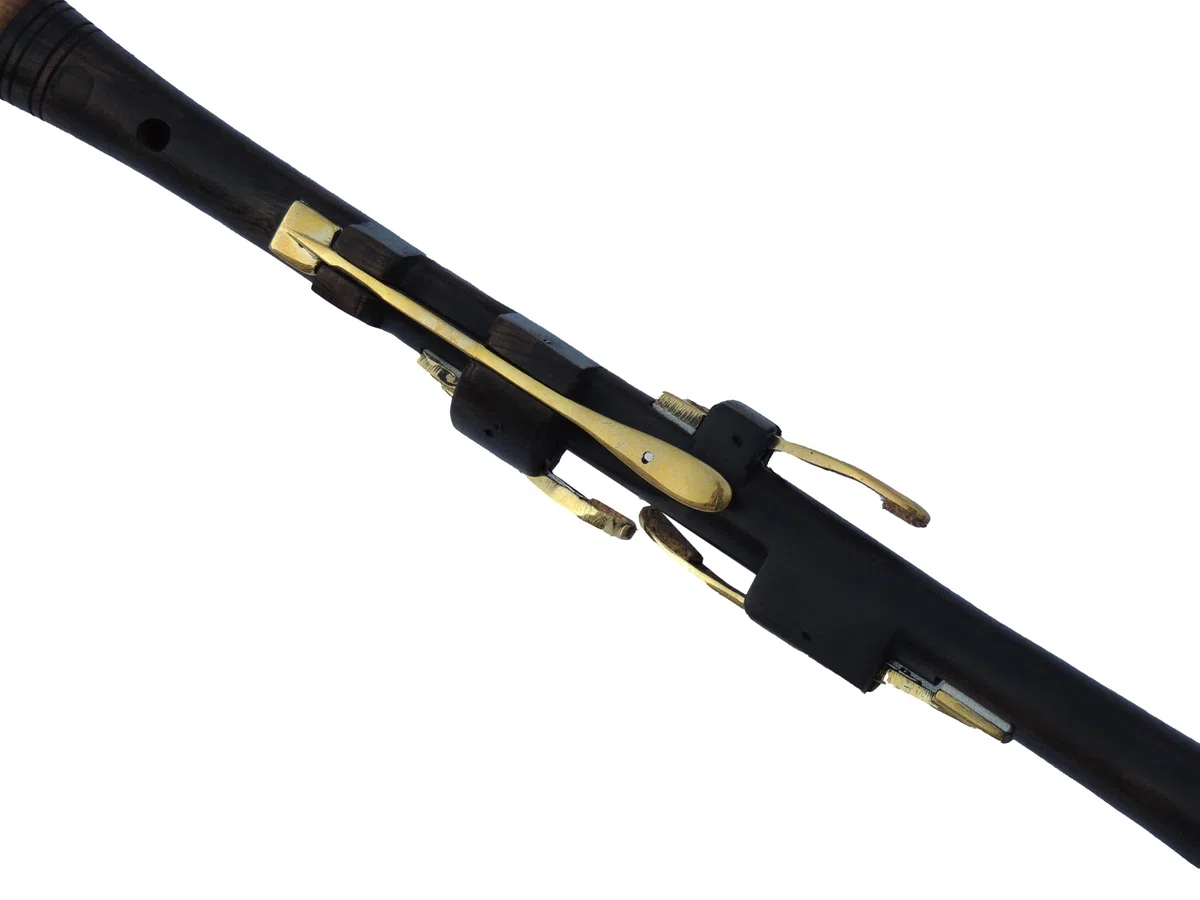 Irish Uilleann Pfeifen Halbes Set mit 4 Schlüsselchanter in D, vergoldete Schlüssel und Halterungen, Schüler-Dudelsack für Anfänger, Starter-Set Irland-Dudelsack mit komplettem Zubehör