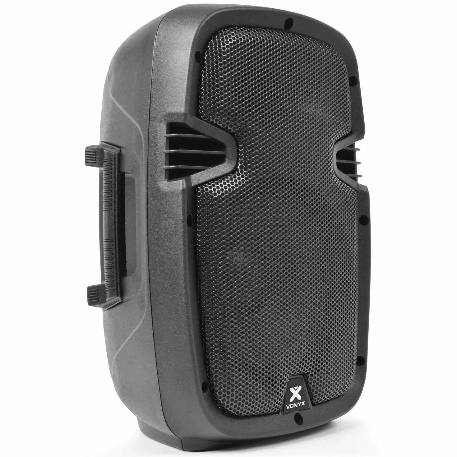 Vonyx SPJ-800A - PA Aktiv Lautsprecher, 200 Watt, 8 Zoll High End Aktiv Speaker, DMX, Cinch, mit Tophat & Transport-Rollen, Fernbedienung, Monitor Boxen, Karaoke - Schwarz