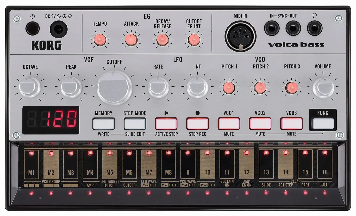 Korg VOLCA-BASS Analog-Synthesizer Schwarz