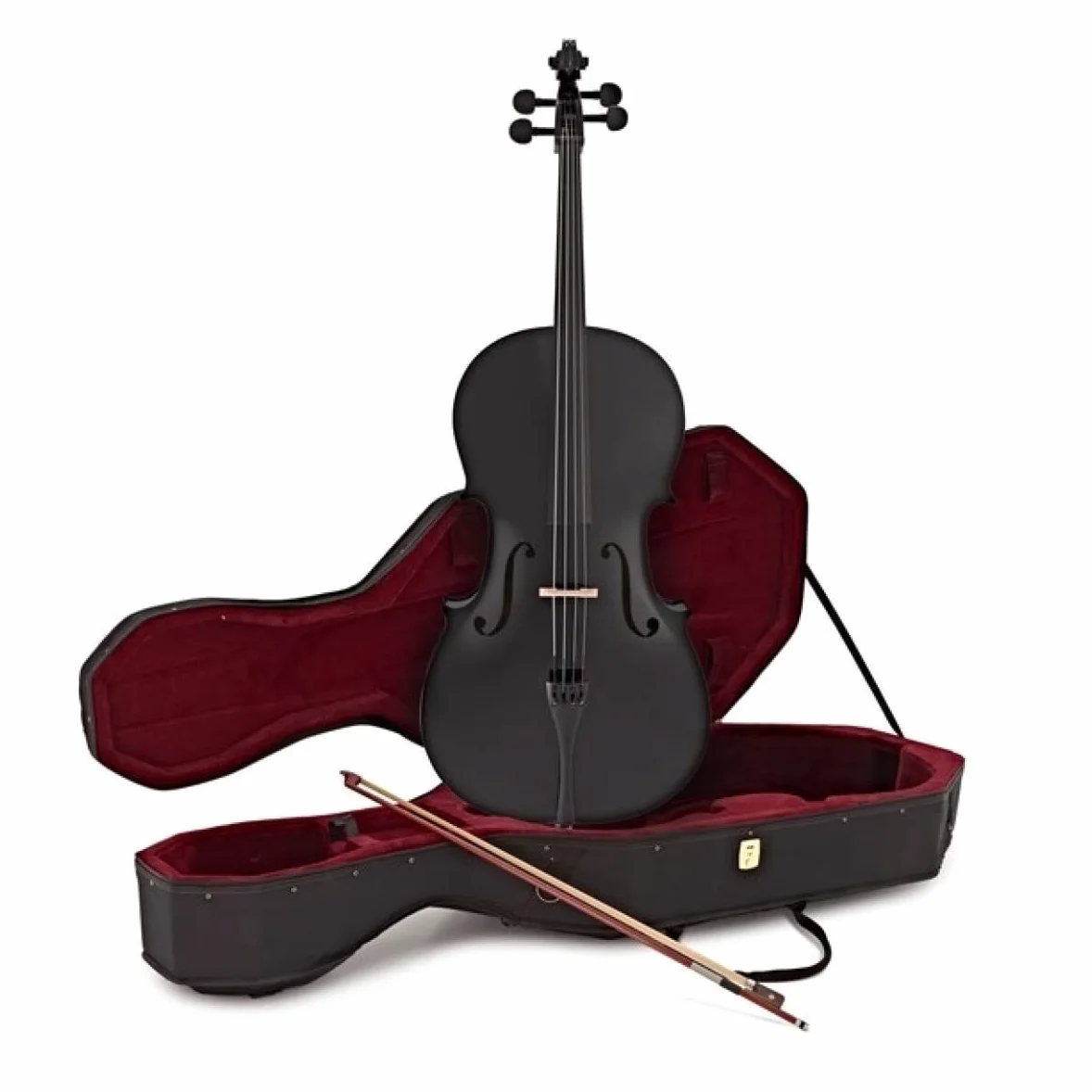 Gear4music Cello Outfit 4/4 Full Size mit Bogen & Etui, schwarz