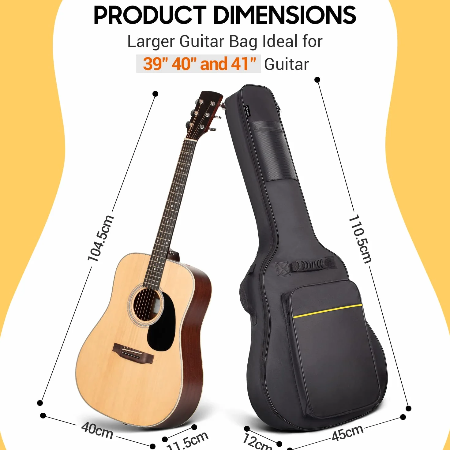 Yamaha F310 TBS Westerngitarre braun sunburst – Hochwertige Dreadnought-Akustikgitarre & Jugendliche – 4/4 Gitarre aus Holz & CAHAYA Gitarrentasche Akustikgitarre Gig Bag Guitar Case