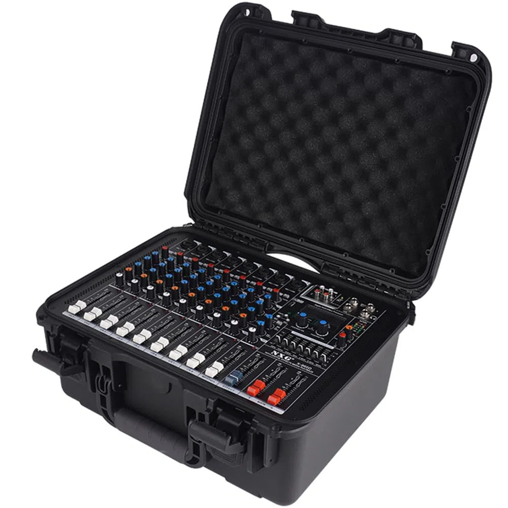 X-960D 8-Kanal Professionelles Powered Mischpult mit Hochleistungsverstärker, All-in-One Audio-Soundboard für 15"-Passivlautsprecher, 99 DSP-Effekte, 7-Band Grafik-EQ, Bluetooth/USB, 48V Phantomspeis