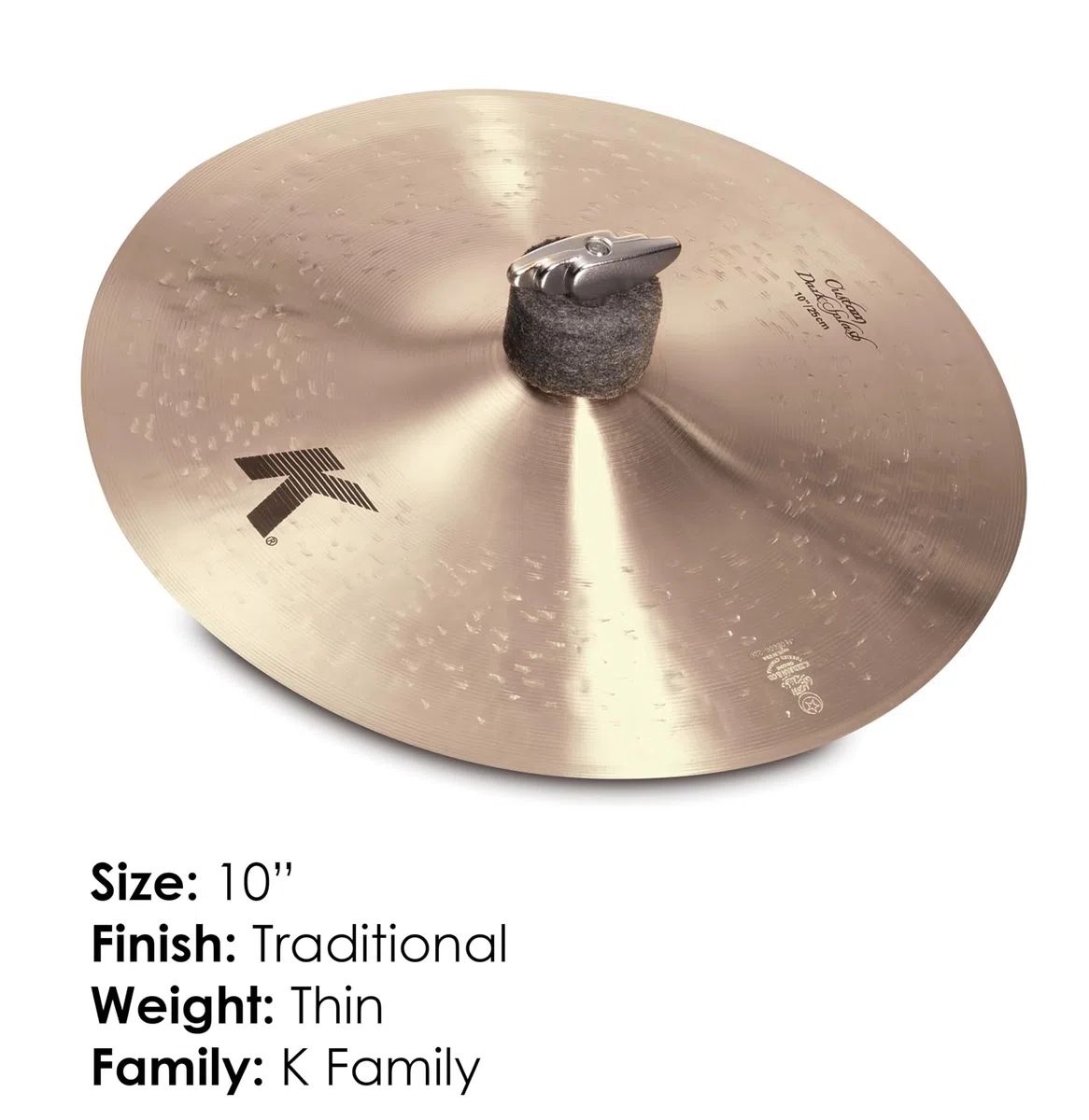 Zildjian K Custom Series - 10 Zoll Dark Splash Cymbal