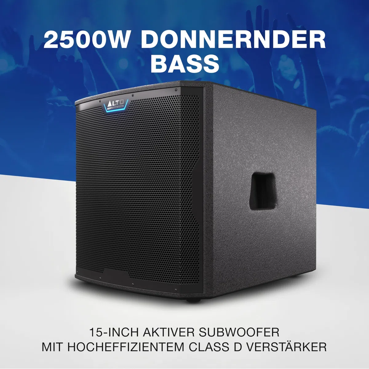 ALTO TS15S 2500 Watt 15-Zoll Subwoofer, Aktiver PA-Lautsprecher mit 6 DSP-Modi, Einfacher Aufbau, 132dB, 3-Zoll Schwingspule, Druckvoller Bass