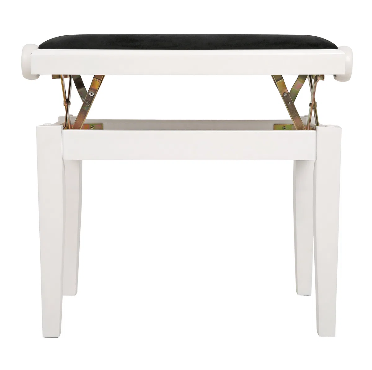 Pianobank/Klavierbank Elegance Weiss matt, höhenverstellbar durch Scherenmechanik