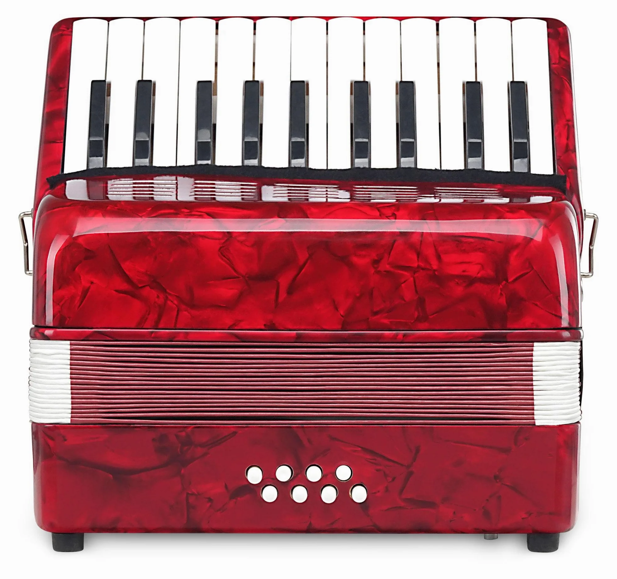 Classic Cantabile Secondo Kinder Akkordeon 8 Bass Set (Kinder-Akkordeon mit 8 Bässen, inkl. Gurt, Tasche, Notenständer & Schule) Rot