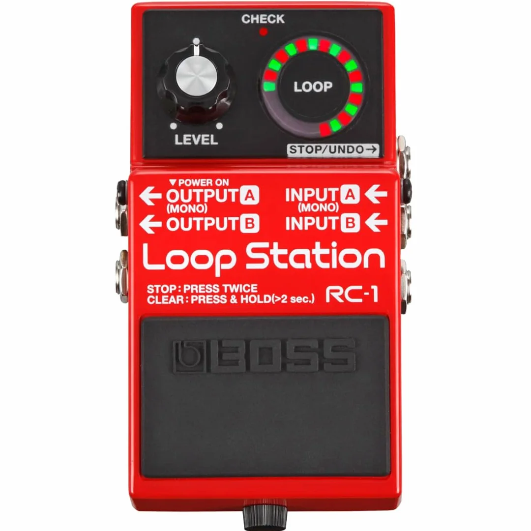 Boss RC-1 Looper Pedal + FS-7 Dual-Switch + keepdrum Patchkabel 30cm