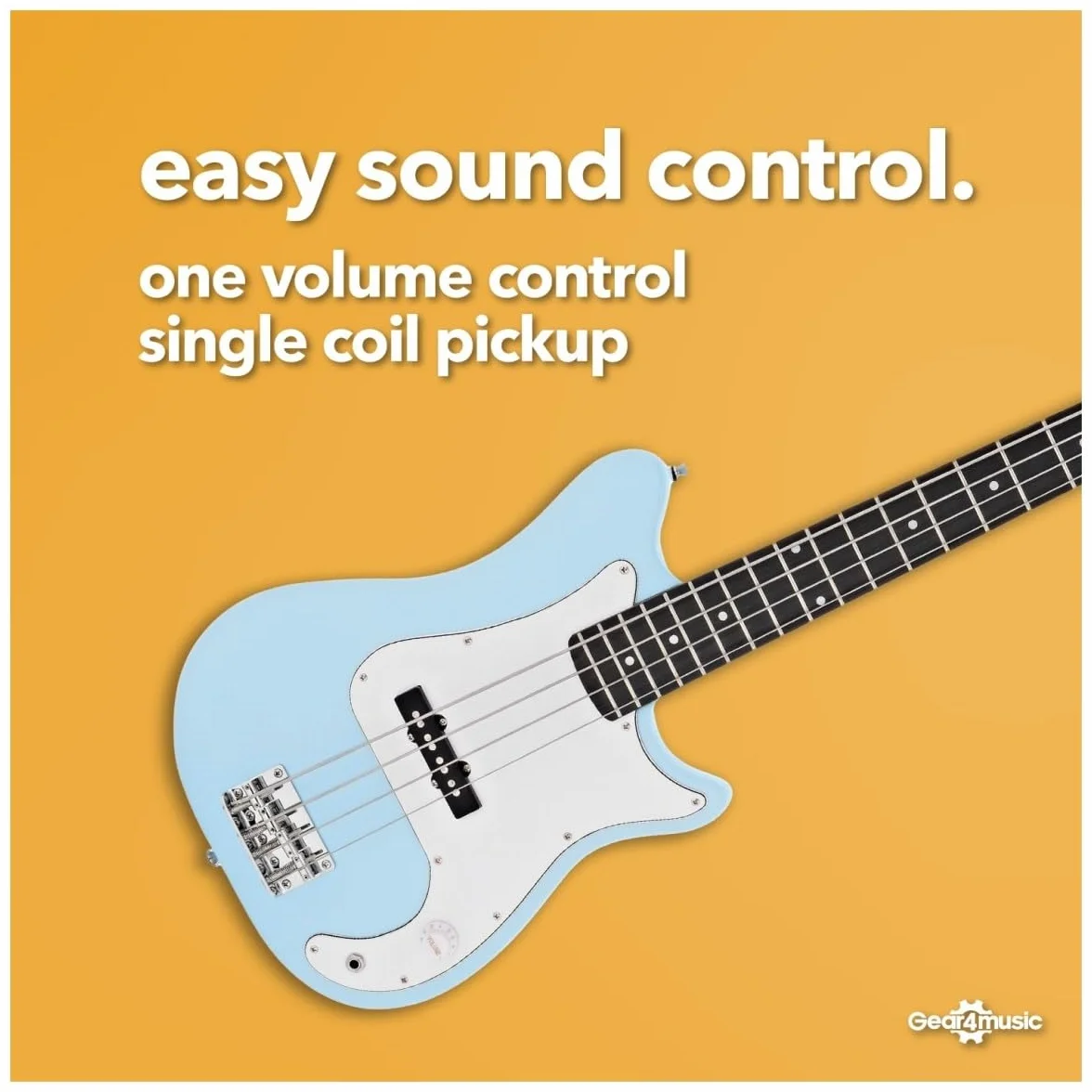 VISIONSTRING E Bass Gitarre 3/4 mit Verstärker 10W für Kinder - Elektrische Bassgitarre Set mit Gitarrentasche, Plektrum, Gurt, Stimmgerät, Kabel - Bass Guitar Gitarren Blau von Gear4music