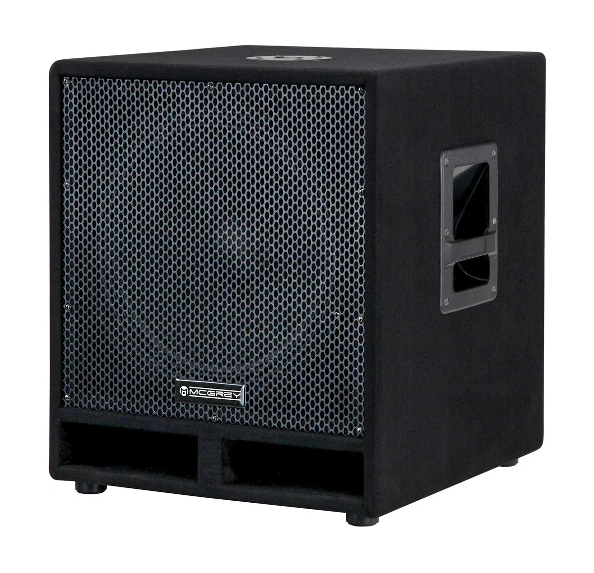 McGrey PAS-115 Passiv-Subwoofer - 15" Woofer - Belastbarkeit: 300 Watt (RMS) - Impedanz: 4 Ohm - Frequenzgang: 45 Hz - 1,5 kHz - Anschlüsse im Klinken- und SPK-Format - Robustes Holzgehäuse