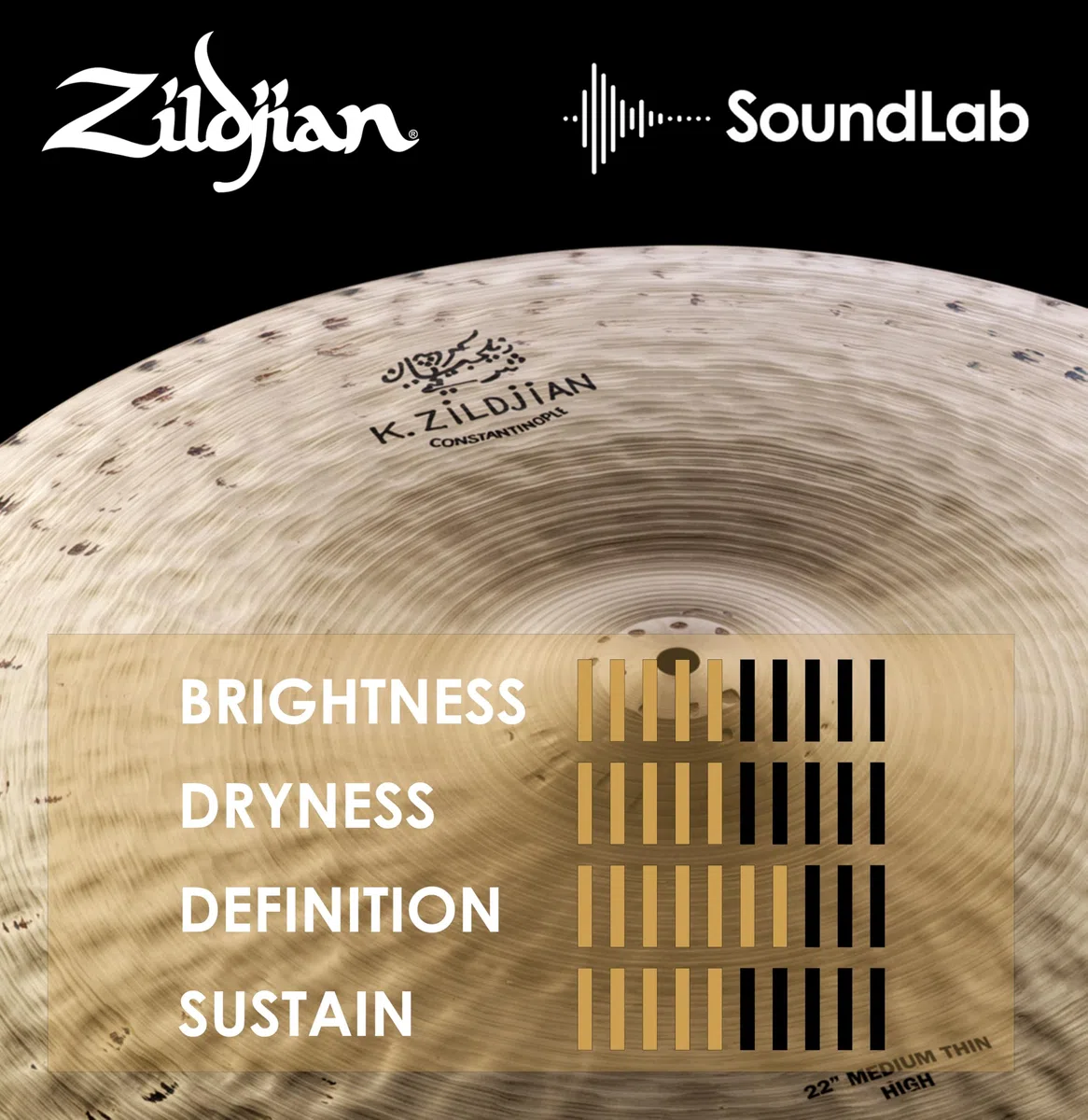 Zildjian K' Constantinople Ride 22", Medium Thin, High