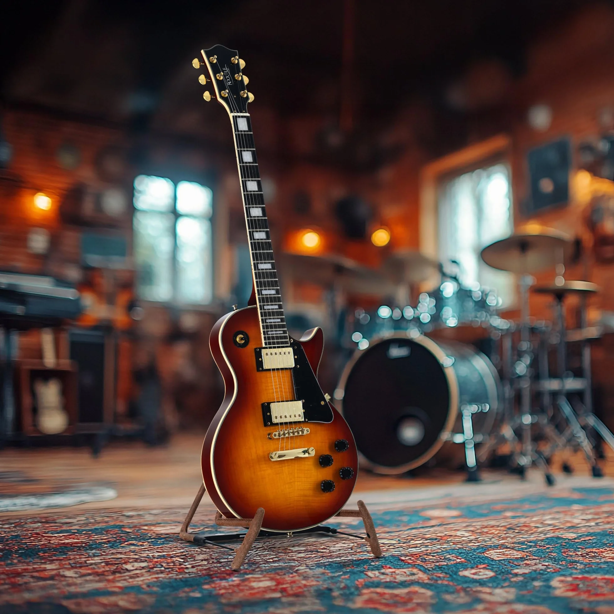 Rocktile Pro L-200OHB E-Gitarre Orange Honey Burst mit Zubehör (Gitarren Gigbag Tasche, Kabel, Plektren, Gitarren Schule mit CD & DVD, Gitarrensaiten)