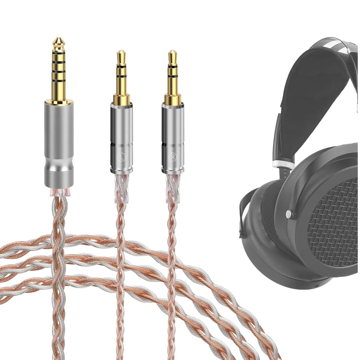 GEEKRIA 4,4 mm Balanced Kabel kompatibel mit HIFIMAN SUNDARA Edition XS HE 400i 1000V2 Denon AH-D600 D7200 6N OCC versilbertes Silberkabel 150 cm