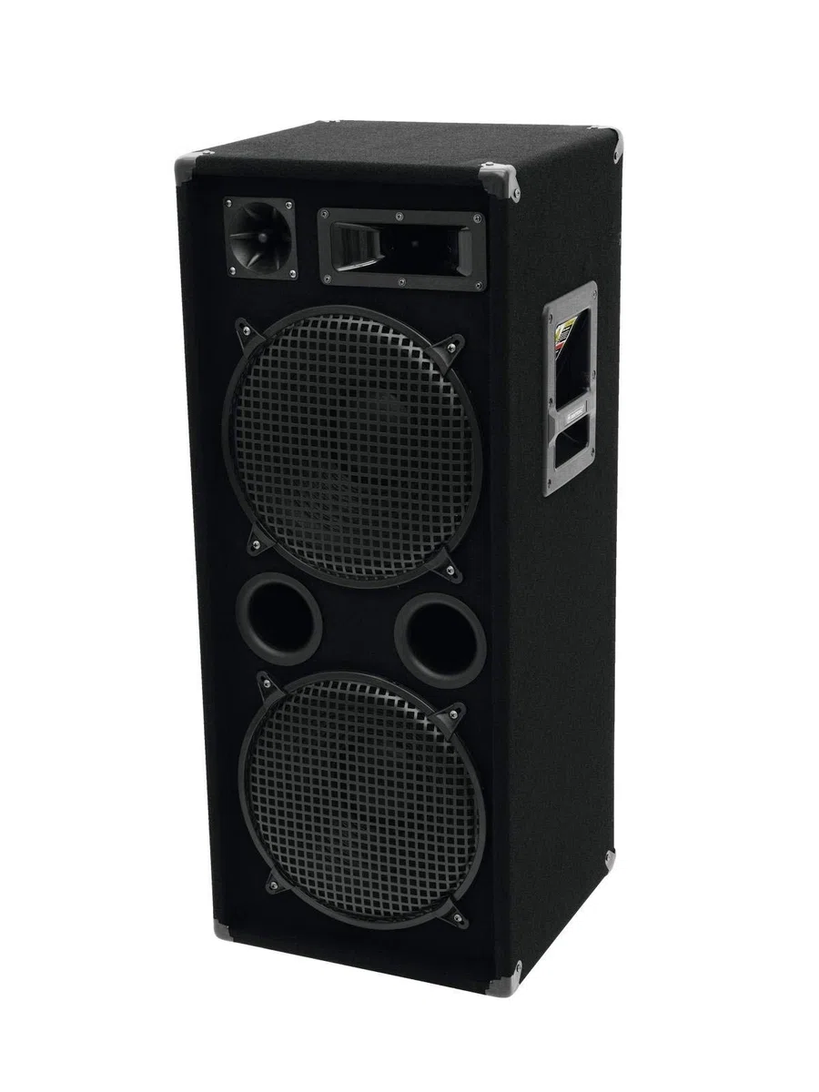 OMNITRONIC DX-2222 3-Wege Box 1000 W | Robuste Full-Range-Box mit 2x12" Tieftöner und 1000 Watt Leistung | 1 Stück