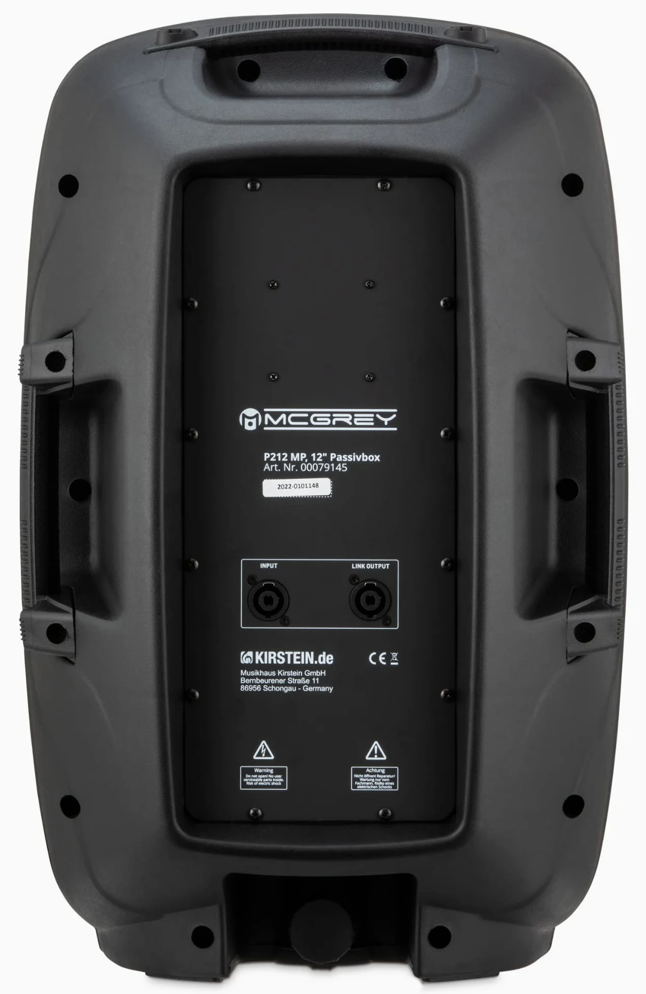 McGrey P212 MP Passiv-Lautsprecher Paar - Belastbarkeit: 120 W RMS / 600 W Peak - Widerstand: 8 Ohm - 2-Wege-System mit 12" Woofer und 1" Hochtöner - Schalldruckpegel (SPL): max. 96 dB - Schwarz