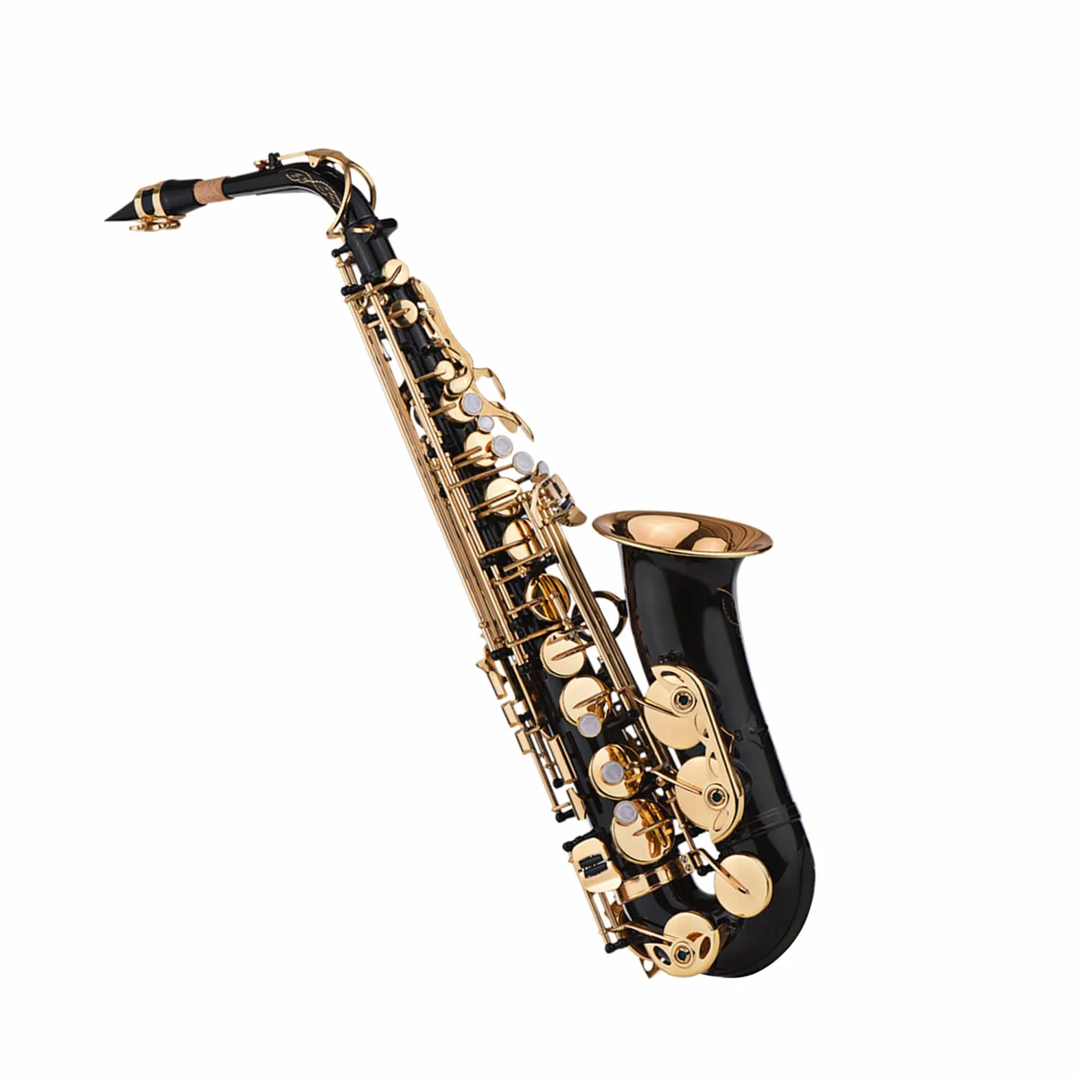 Saxophon Eb Alto Sax Brass lackiert Gold 82Z Key mit gepolsterter Handschuhe Reinigungstuch Bürste Saxophonriemen Schilf