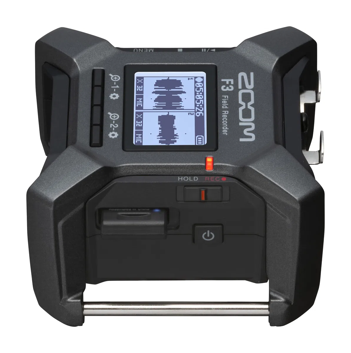 Zoom F3 Professional Field Recorder, 32-Bit Float Recording, 2-Kanal-Recorder, Dual-AD-Konverter, 2 verriegelbare XLR/TRS-Eingänge, batteriebetrieben, kabellose Steuerung