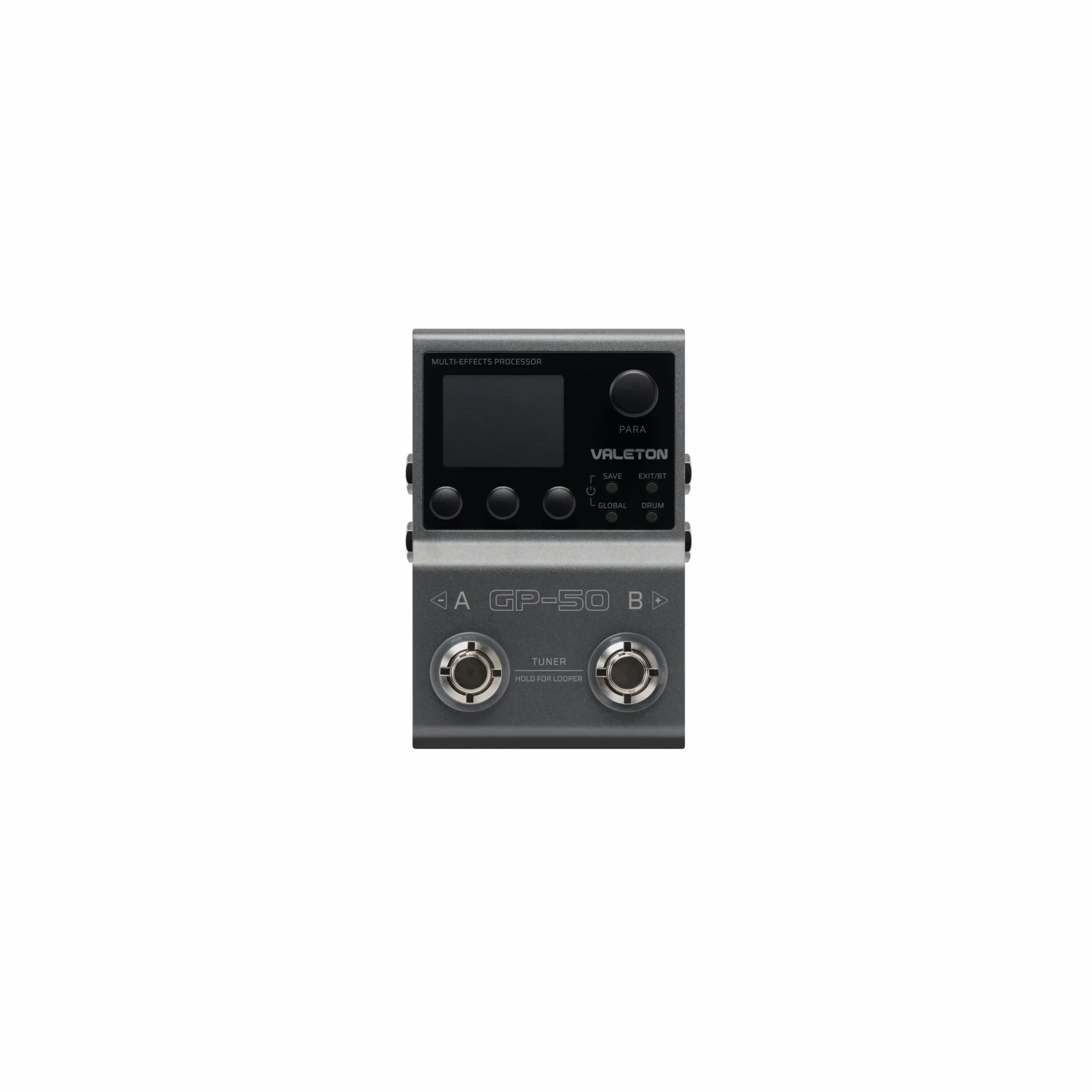 Valeton GP-50 Multieffektpedal (Multieffektprozessor mit 100+ HD-Effekten, NAM- und IR-Loader, 1,77"" Farbdisplay, Bluetooth, Looper, Drum Machine, 9 Effektmodule, Expression-Pedal-Anschluss), Schwarz