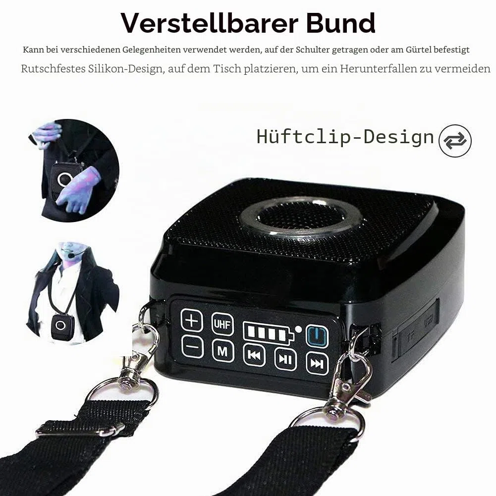 Sprachverstärker Tragbar Stimmverstärker Lautsprecher mit Mikrofon Bluetooth 4.0 wiederaufladbar Pa System 25 Watt