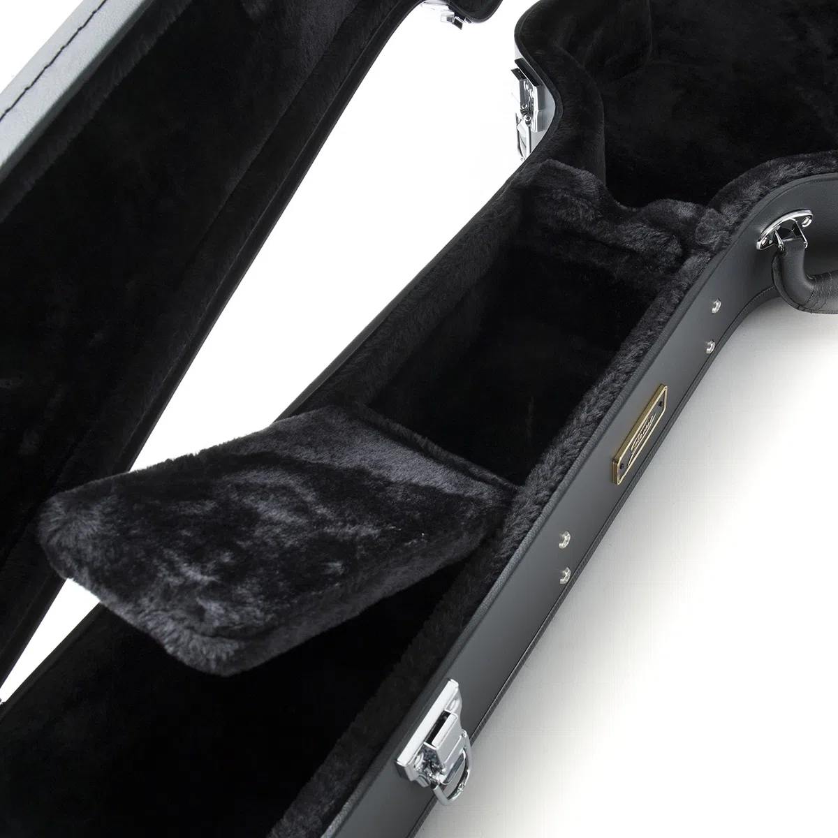 Fame 16" Archtop Case, Robuster Gitarrenkoffer, Wetterfest, Für E-Gitarren, Jazz/SemiHollow, Mit Polsterung, Zubehörfach, Besonders Stabil, Schwarz