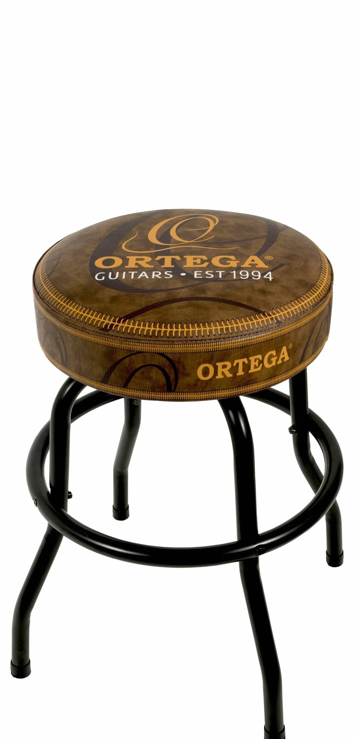 Ortega Guitars gepolsterter Stage Hocker – für Bühne, Bar, Studio, Showroom – 61cm Höhe – Vintage Brown (OBS24V2)