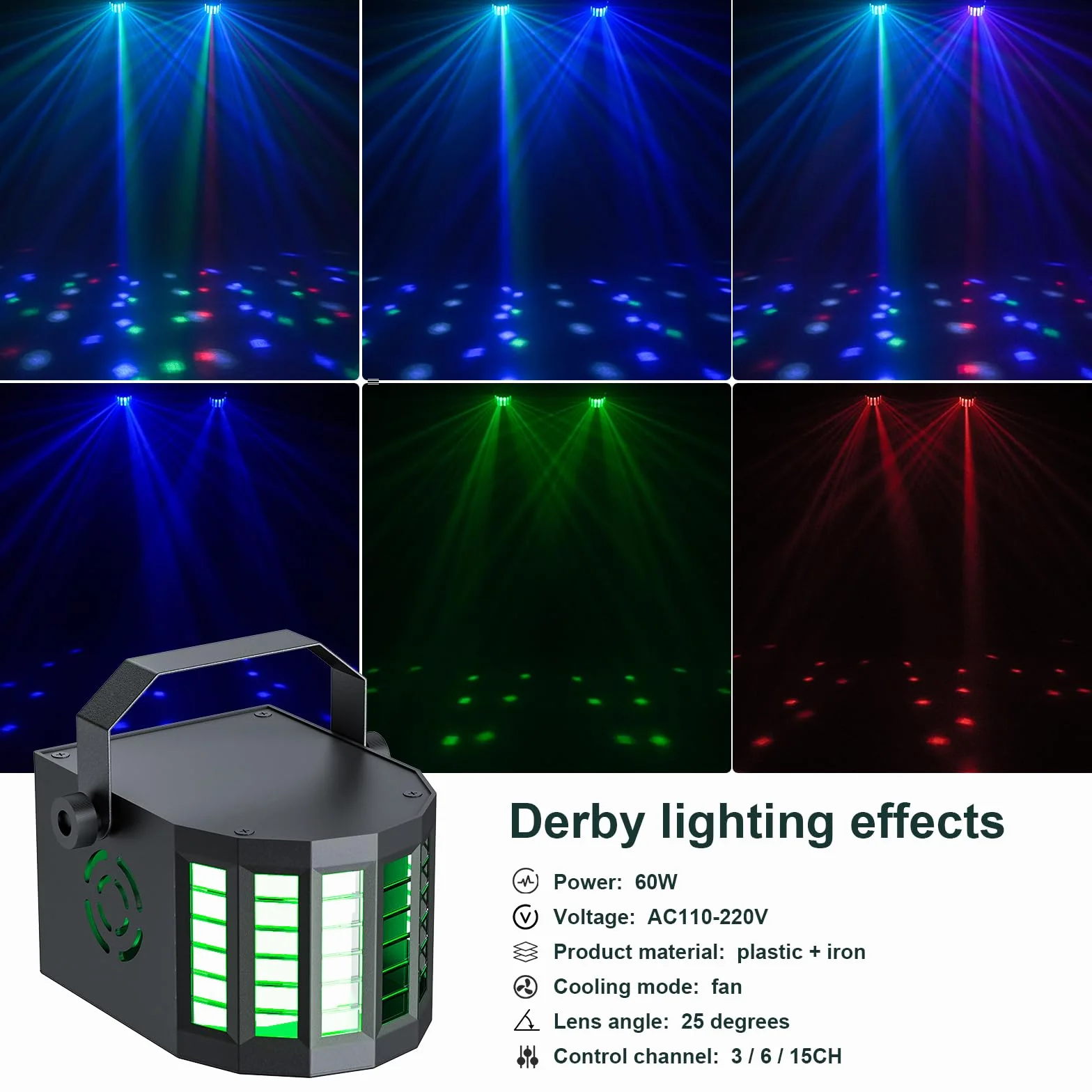 60W DJ-Lichtset Bühnenlicht mit Ständer und Fernbedienung, Derby RGBW DMX LED Par Scheinwerfer mit Stroboskopeffekt Discolicht für DJ, KTV, Kirchen, Konzerte, Hochzeiten, Halloween