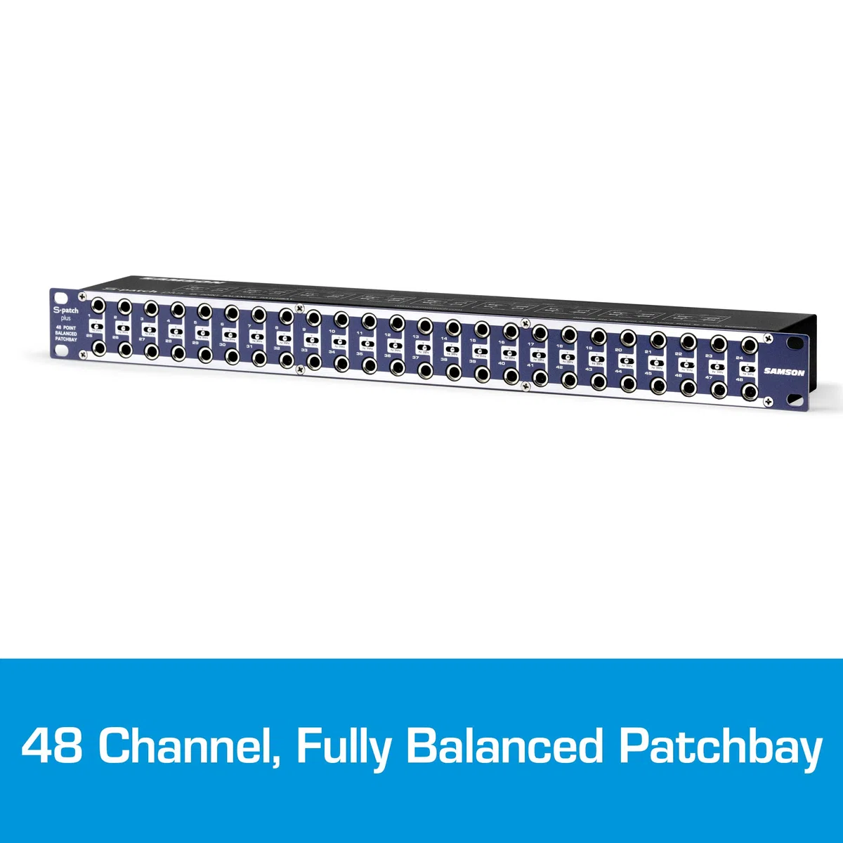 SAMSON S-PATCH Plus Patchbay 48-fach Klinke & K3 BVV 0030 SET Patchkabel Set 6, 3 mm Klinke stereo auf 6, 3 mm Klinke stereo 0, 3 m