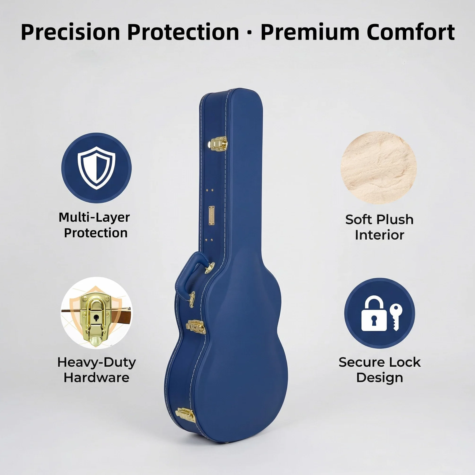 Crossrock Designer Series Holzkoffer für Gibson SG Elektrogitarren - Sicherheitsschloss, Metallfüße, Lagerraum - Lebhafter Blau (CRW520SGVB)