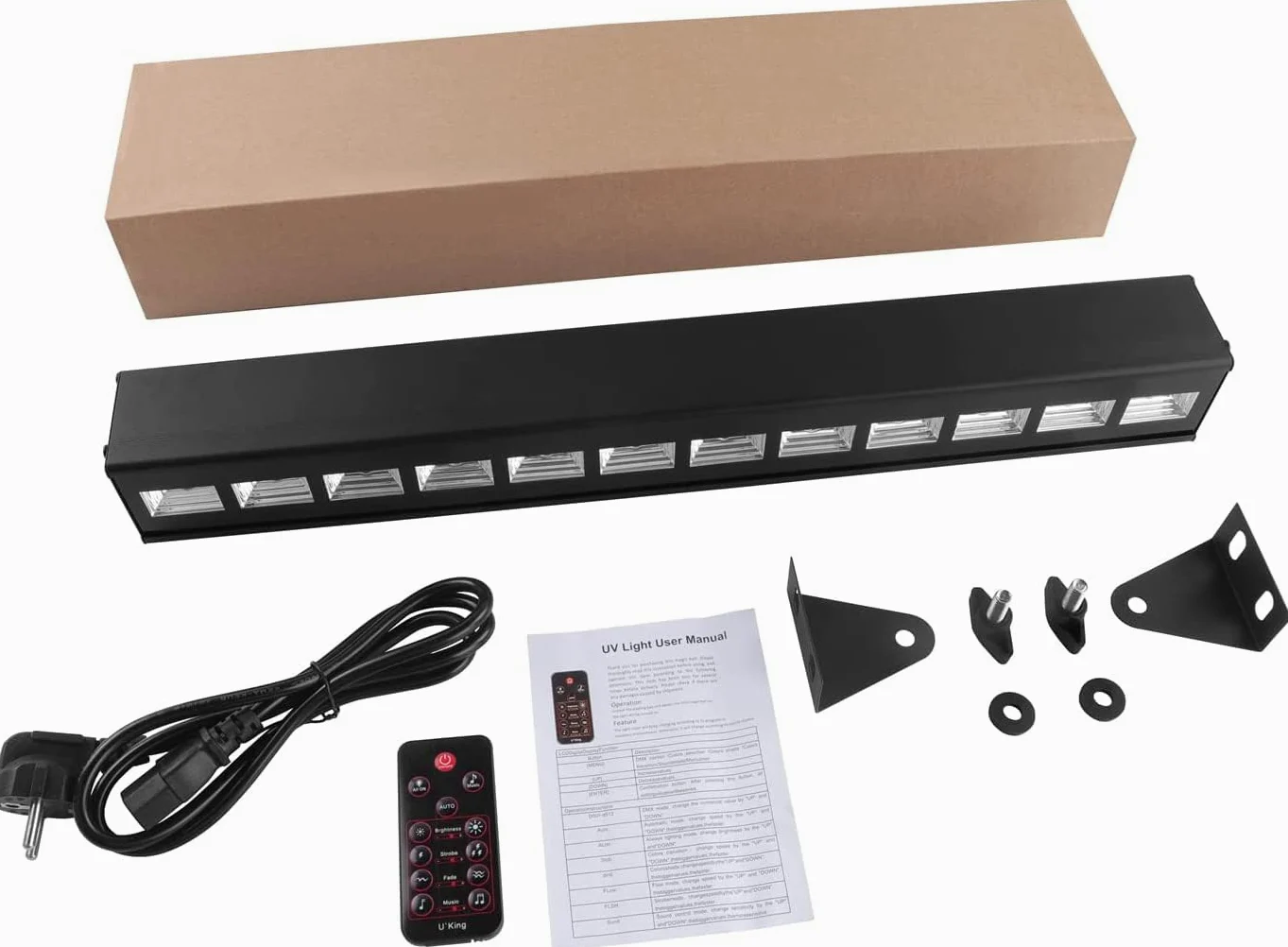 UV Beleuchtung, UKing Schwarzlicht LED mit 12 x 3W UV LED Bar Lichteffekte mit Fernbedienung Partylicht für DJ Disco Karneval Halloween und Weihnachten Bühnenbeleuchtung, 1PC