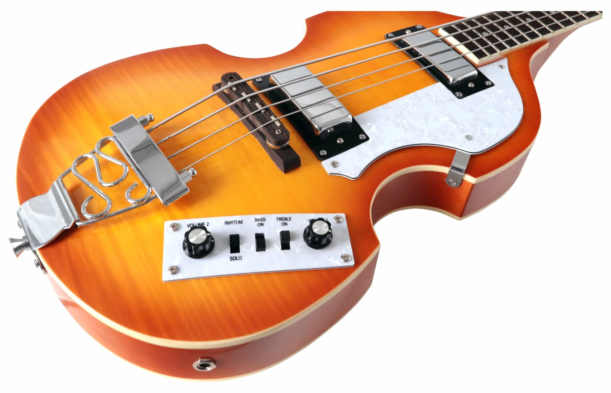 Rocktile VB-1 Sir Paul Vintage Beatbass Violinbass Bassgitarre Hollowbody 2 Humbucker Sunburst
