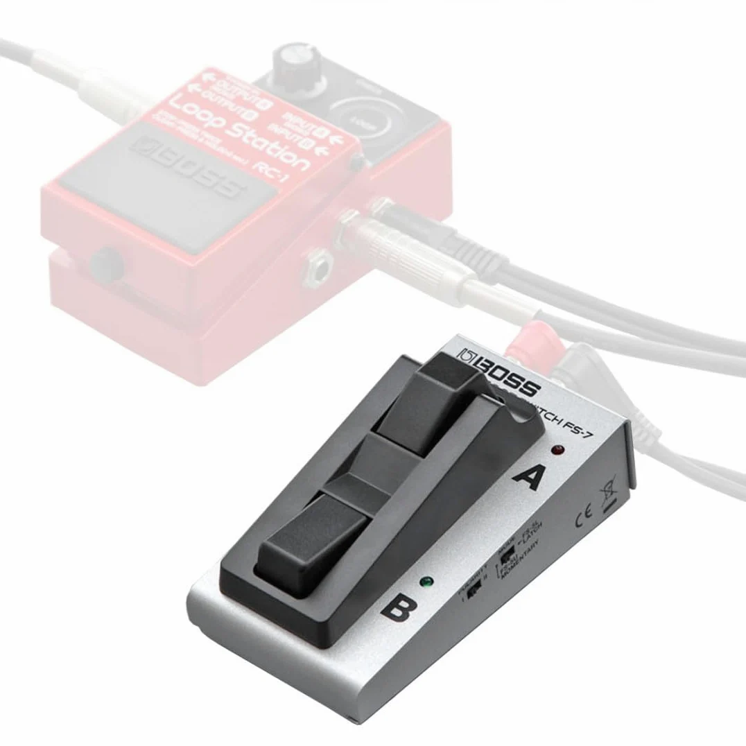 Boss RC-1 Looper Pedal + FS-7 Dual-Switch + keepdrum Patchkabel 30cm