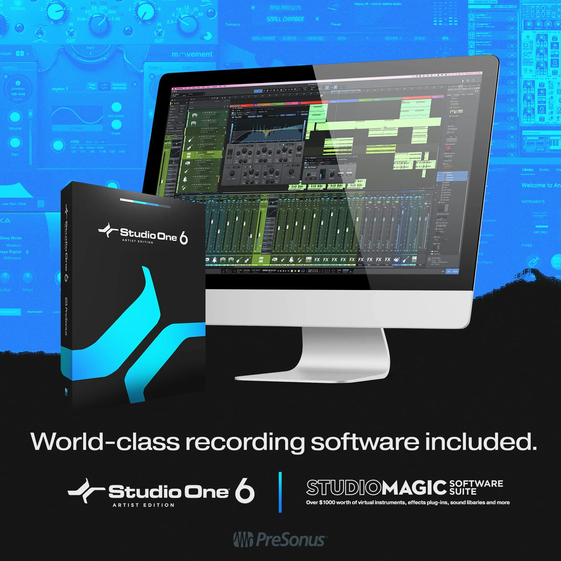 PreSonus StudioLive 24R, Rackmount-Digitalmischer, 32-Kanal, Stagebox und Audio-Interface, 26 Eingänge