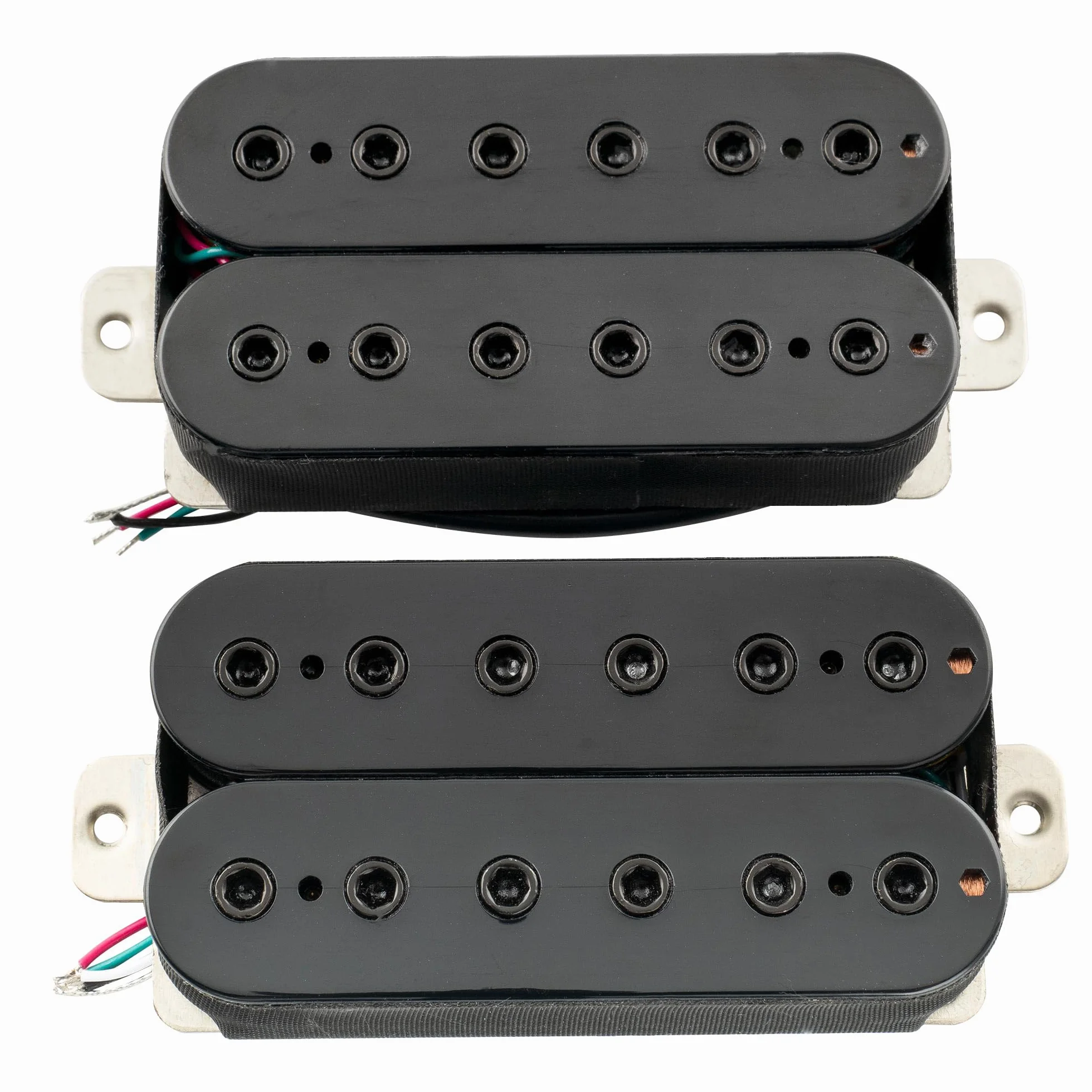 Musiclily Pro HH-HEXA Alnico 5 Uncovered Humbucker Tonabnehmer Set 7,8K/16K für E-Gitarre, Schwarz
