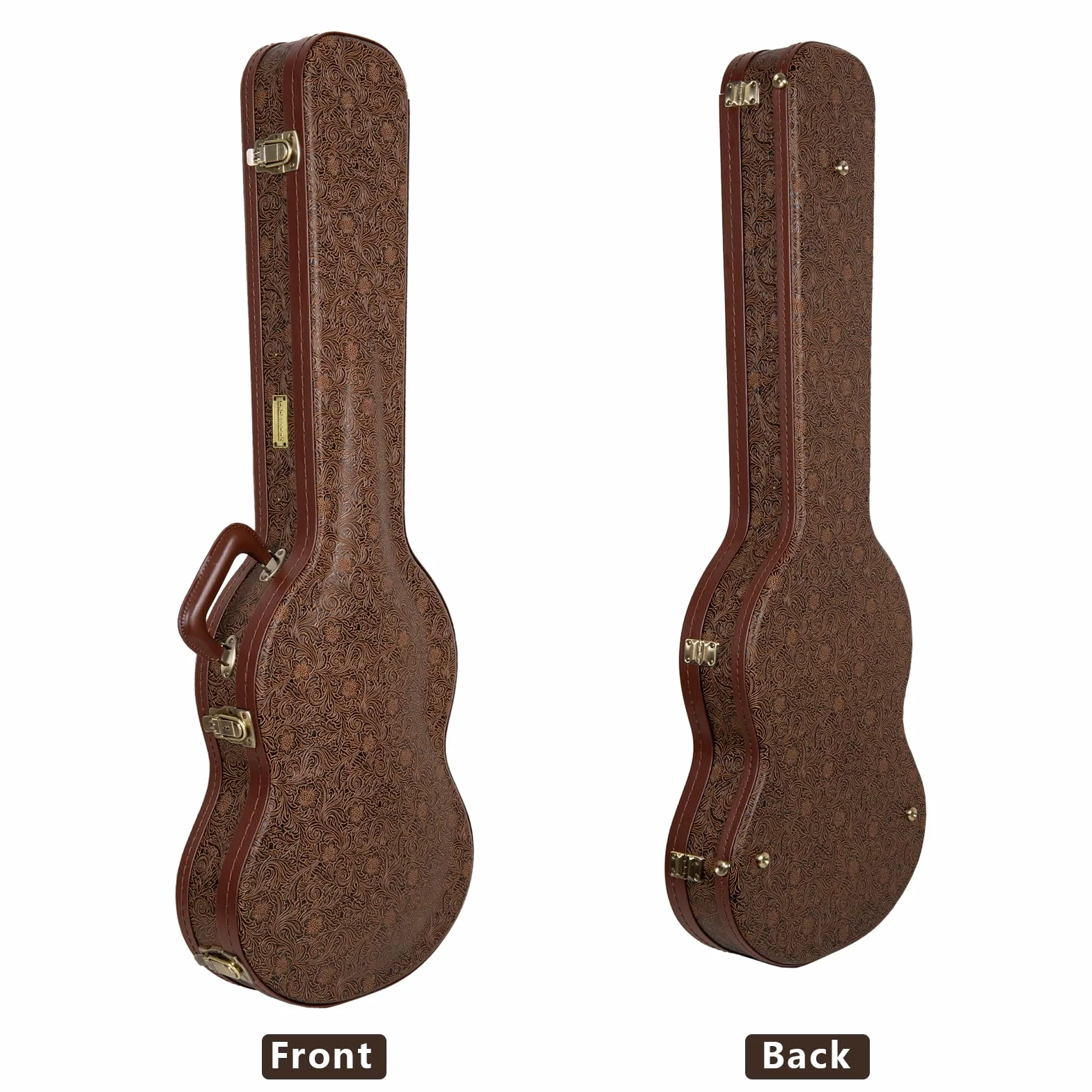 Crossrock Designer Serie – Holzkoffer für Gibson SG Elektrogitarren – Sicherheitsschloss, Metallfüße, Lagerraum – Blühend Braun (CRW530SGBQ)