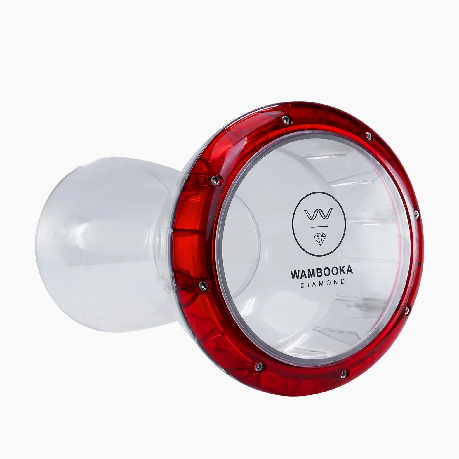 Ruby Darbuka Trommel mit stimmbarem Kopf 22,2 cm und gepolsterter Tasche, 43,2 cm Länge, transparentes Polycarbonat