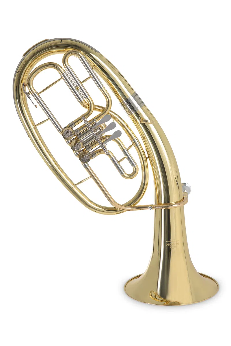 Roy Benson Bb-Tenorhorn TH-202 (Premium Kompaktmodell, mit Ø 26 cm Messing Schallstück, langlebigem Goldmessing Mundrohr, Neusilber Zügen, in lackiertem Finish, inkl. leichtem Formetui)