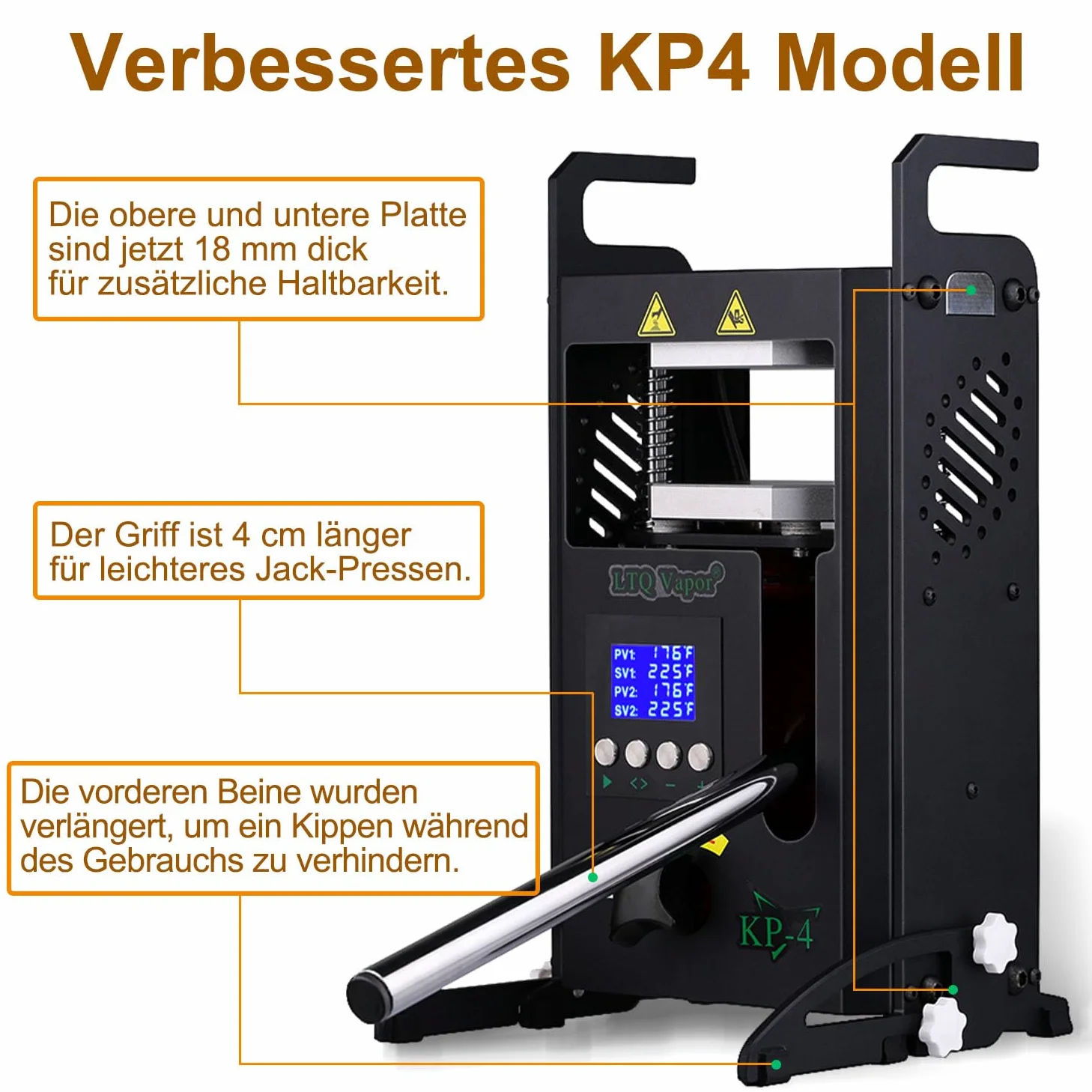 Rosin Presse 4 Tonnen Maschine 600 W Kolophonium-Extraktionsmaschine KP-4 für Kolophonium und getrocknete Blumen mit Temperaturregelung