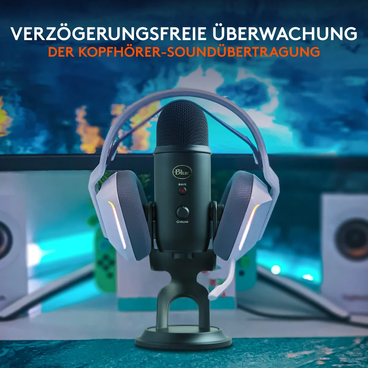 Blue Microphones Yeti Professionelles USB-Mikrofon für Aufnahmen, Streaming, Podcasting, Broadcasting, Gaming, Voiceover und mehr, Plug 'n Play auf PC und Mac - Schwarz