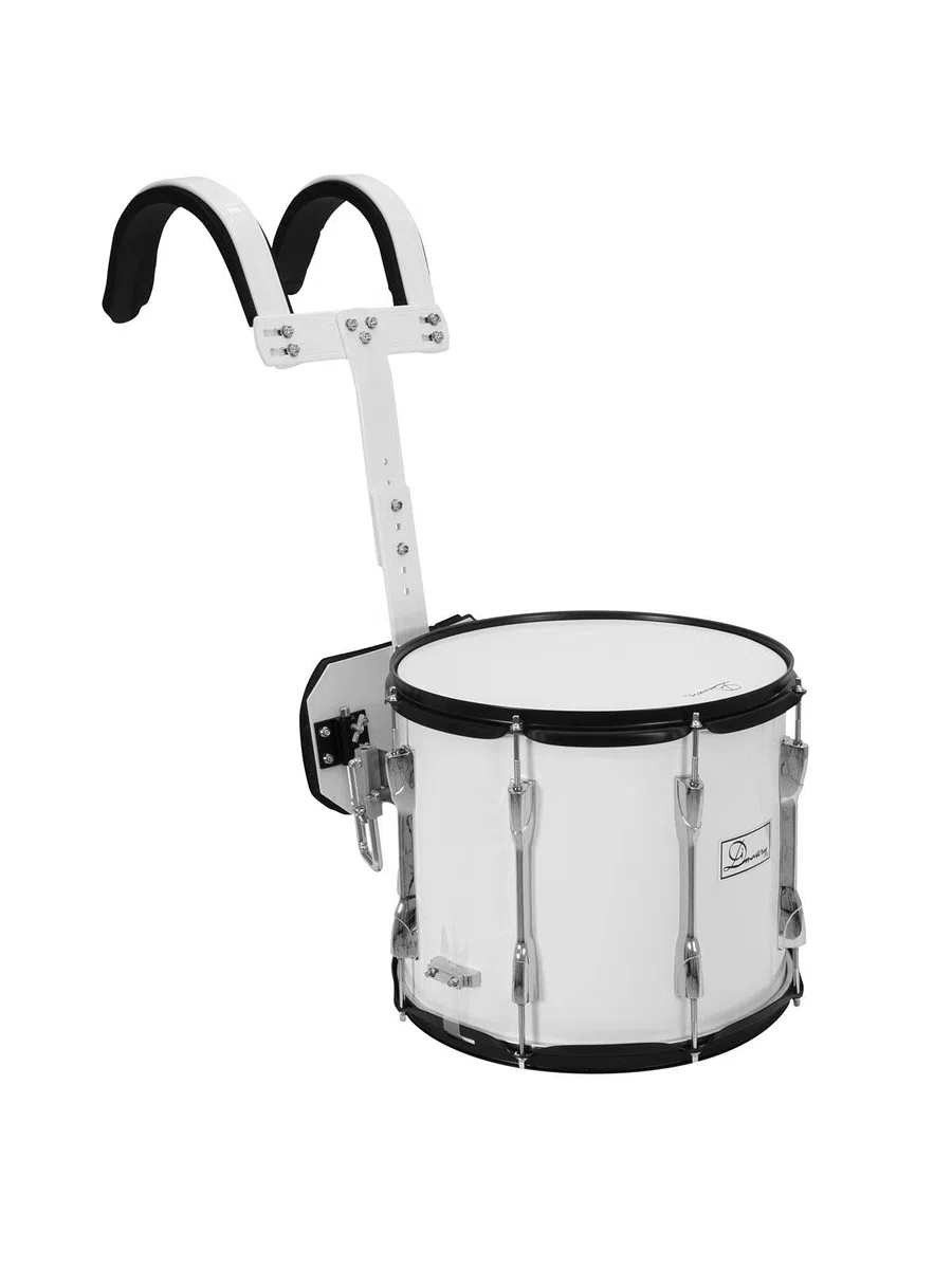 DIMAVERY MS-300 Marsch-Snare, weiß | PRO Marschtrommel 14x12