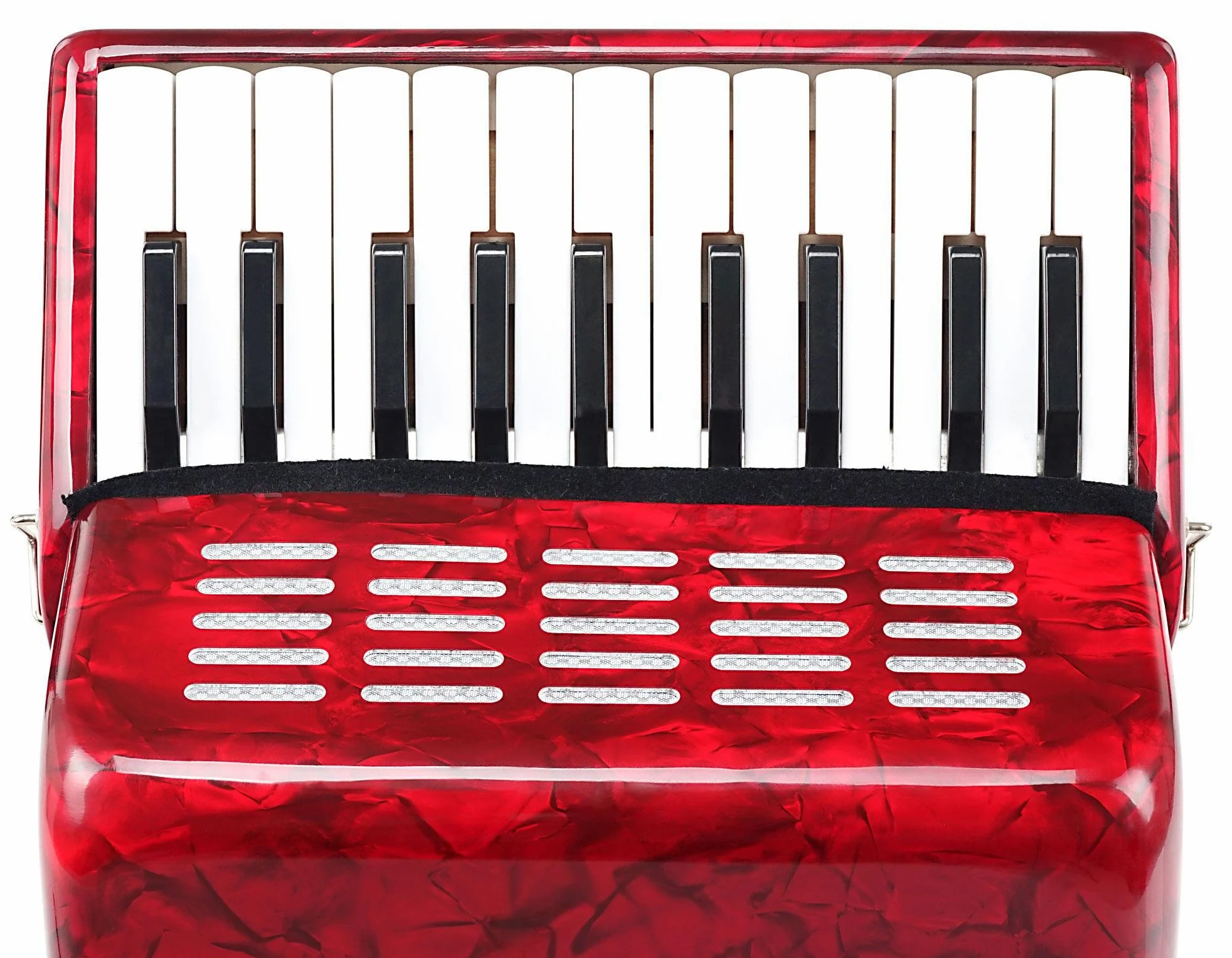 Classic Cantabile Secondo Kinder Akkordeon 8 Bass Set (Kinder-Akkordeon mit 8 Bässen, inkl. Gurt, Tasche, Notenständer & Schule) Rot