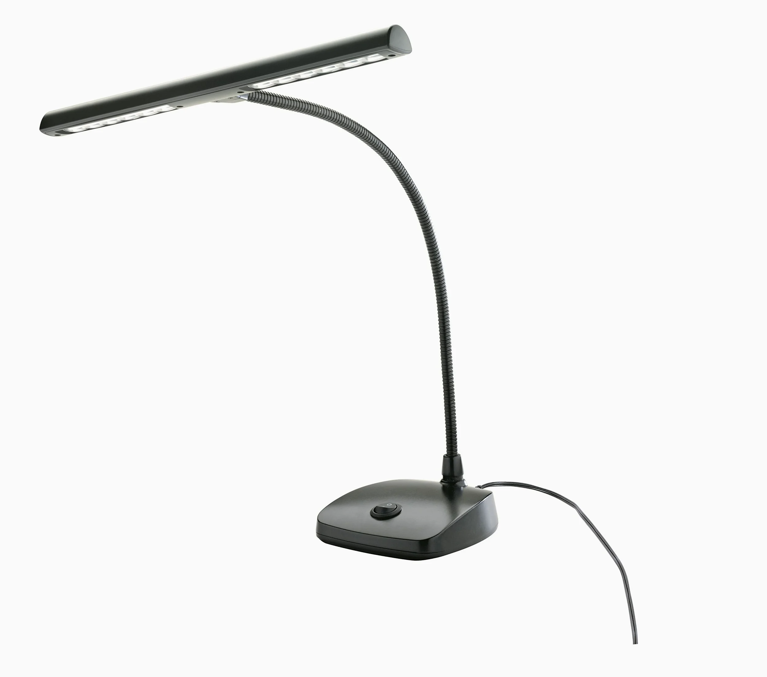 K&M 12297 LED-Pianoleuchte Schwarz 29,6 cm Schwanenhals 12 LEDs 2500 Lux 3 m Kabel