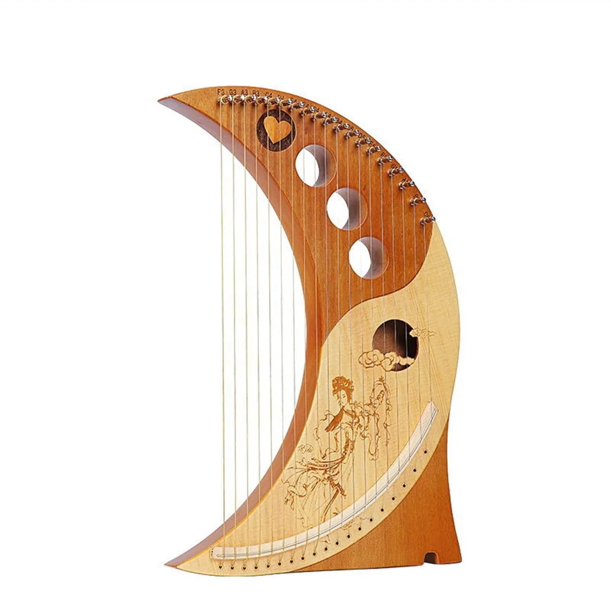 Klassisch Harfe Instrument 19 Saiten Erwachsene Schoßharfe für Abschlussfeierlichkeiten, Banddarstellungen Hebelharfe Stringinstrument Leier Harfe