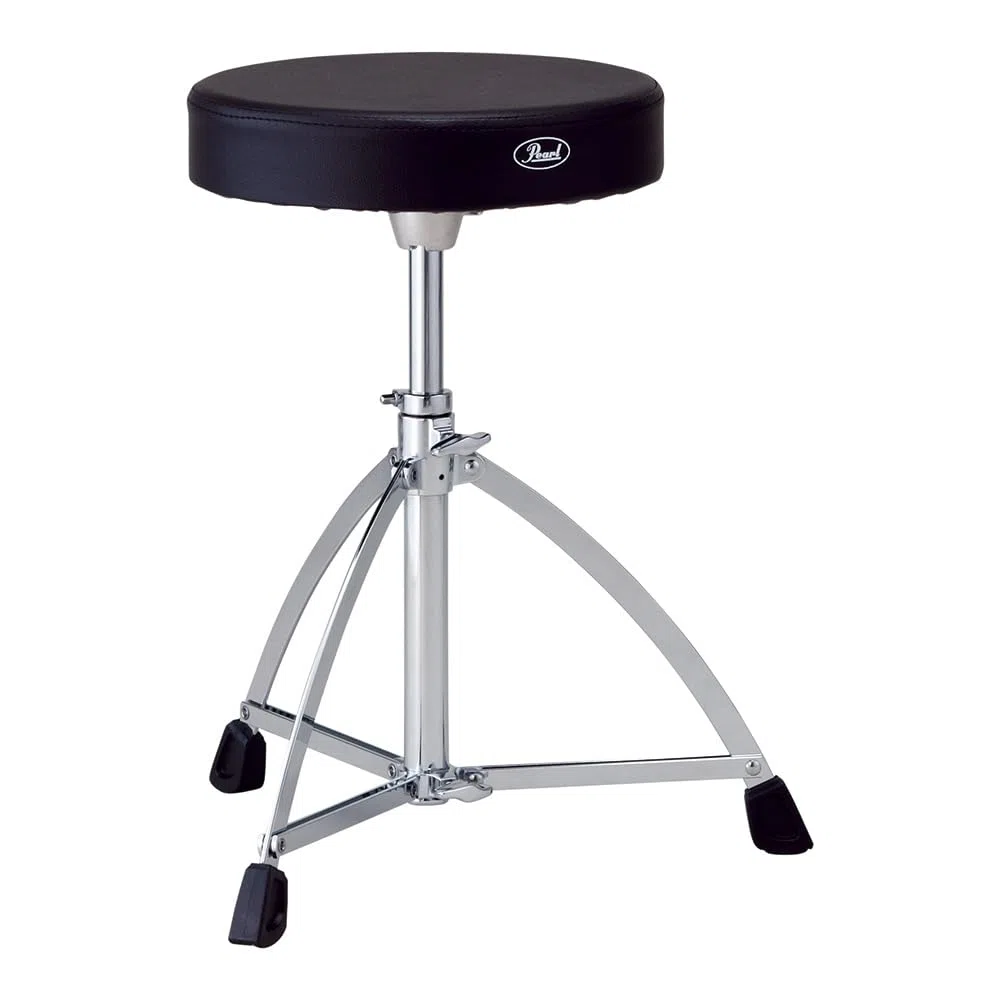 PEARL Drum Throne D-730S With Round Vinyl Seat And Single Braced Tripod Base